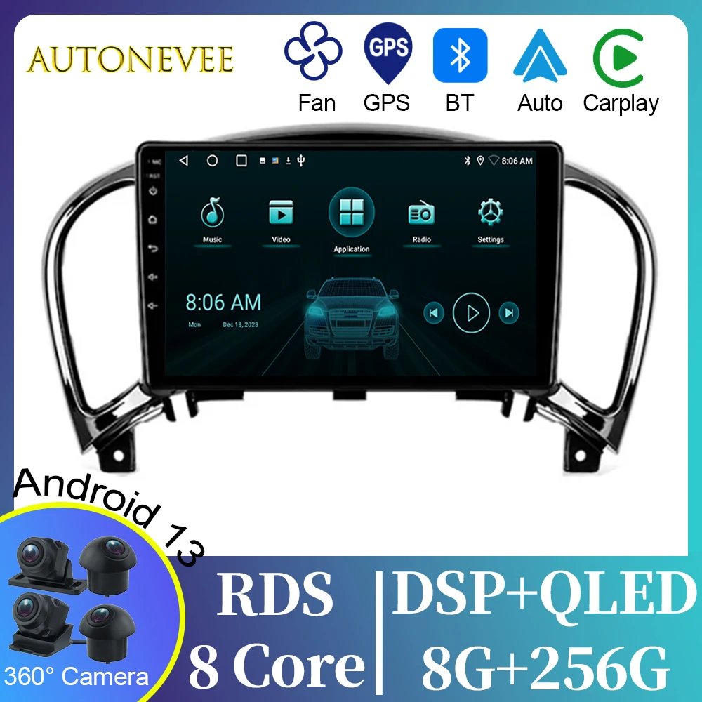 

Android Auto For Nissan Juke 2010 - 2014 4G Video Player BT GPS Navigation Multimedia QLED Carplay Radio 5G WIFI IPS No 2din DVD