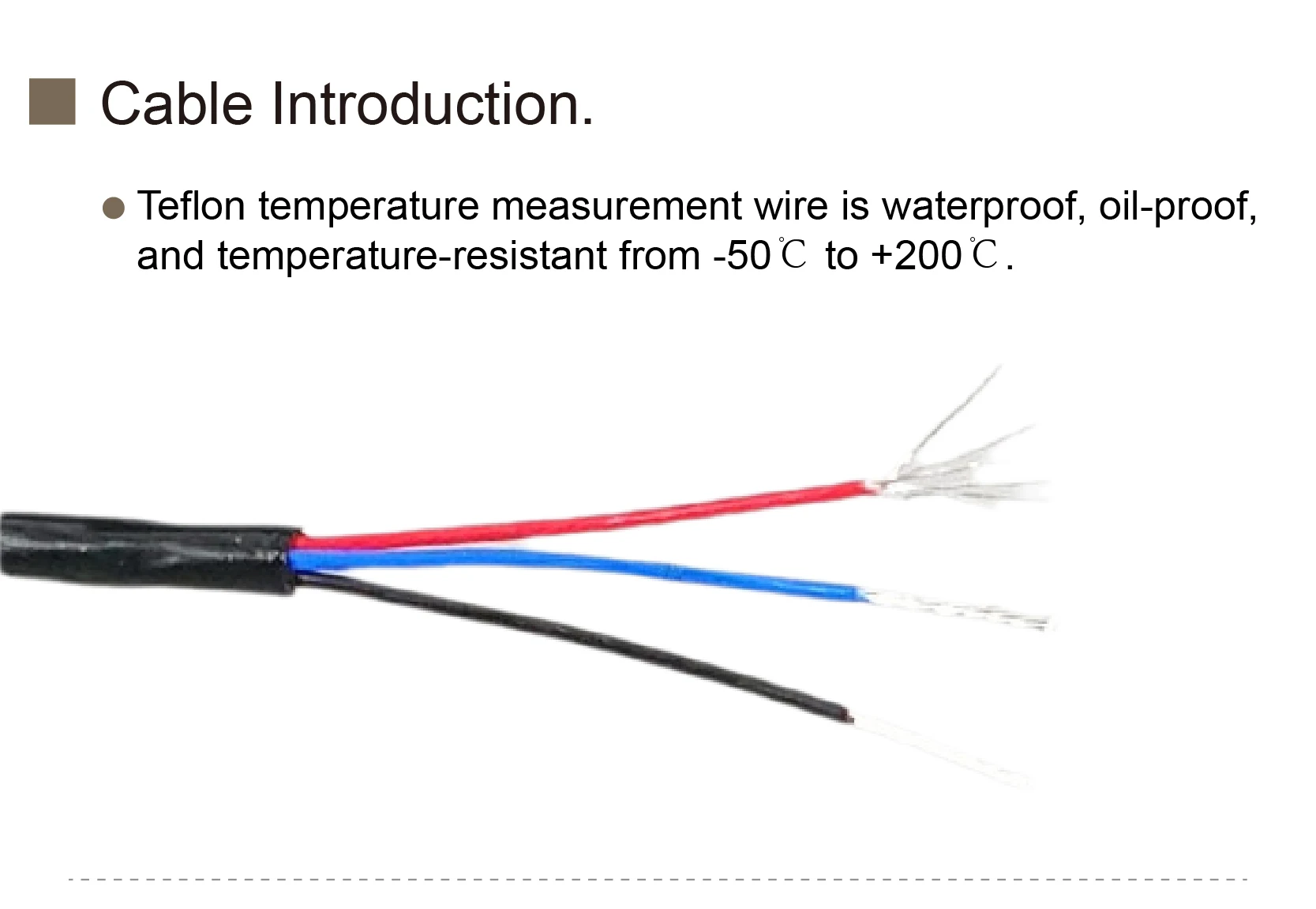 0-5M Ultra Thin Probe PT100 Temperature Sensor -50 to 200°C Waterproof RTD 3 Wir