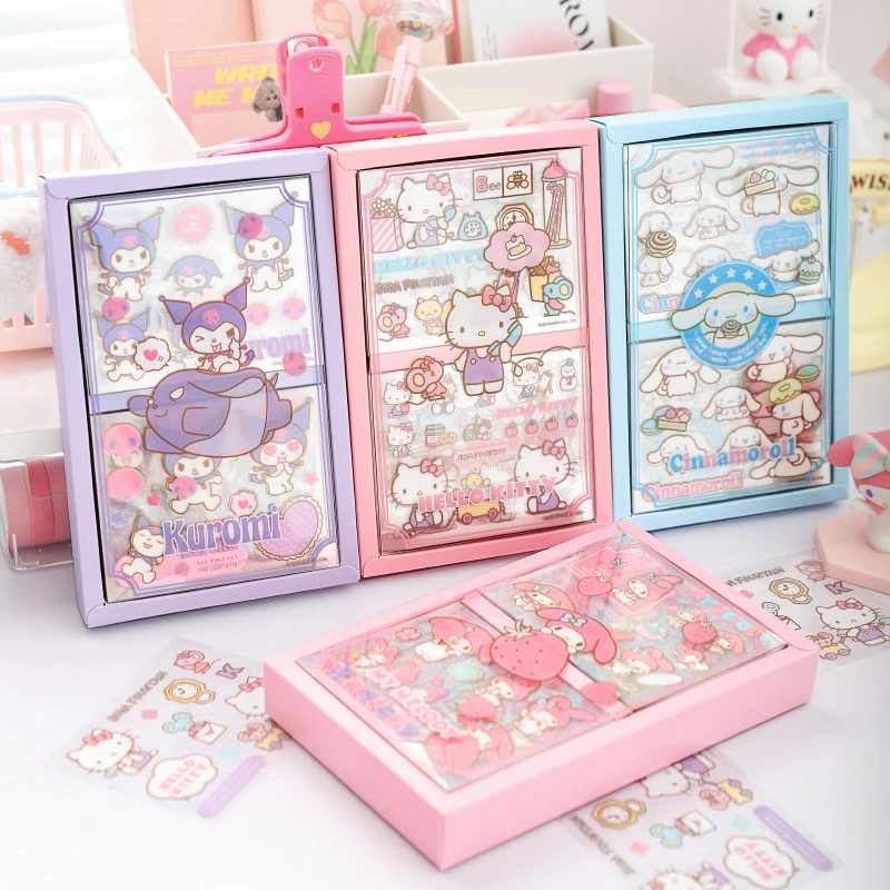 

50 листов Sanrio кавайная наклейка Hello Kitty Kuromi Cinnamoroll Melody ручной аккаунт материал украшения Домашние животные DIY наклейки детские игрушки