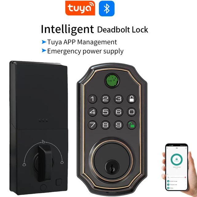 ล็อคประตูอัจฉริยะ LD03 แบบ Deadbolt พร้อมกลอนล็อค  ระบบปลดล็อคด้วยรหัสผ่าน  แบบไม่ใช้กุญแจ  พร้อมปุ่มกดแบบสัมผัส  ปลดล็อคผ่านแอป Tuya Bluetooth  ล็อคอัตโนมัติ 1