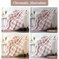 Pink Checkered Throw Blanket – Soft, Cozy & Lightweight, Perfect for Couch, Bed, or Travel (Handmade Gift Idea) 4