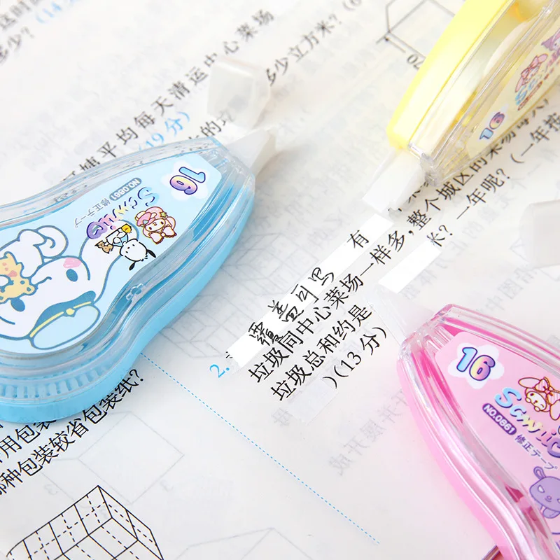 24 pcs/lot 5mm*3M Sanrio Kawaii Kuromi Cinnamoroll PomPomPurin Correction Tape Promotional Stationery Gift School Office Supply