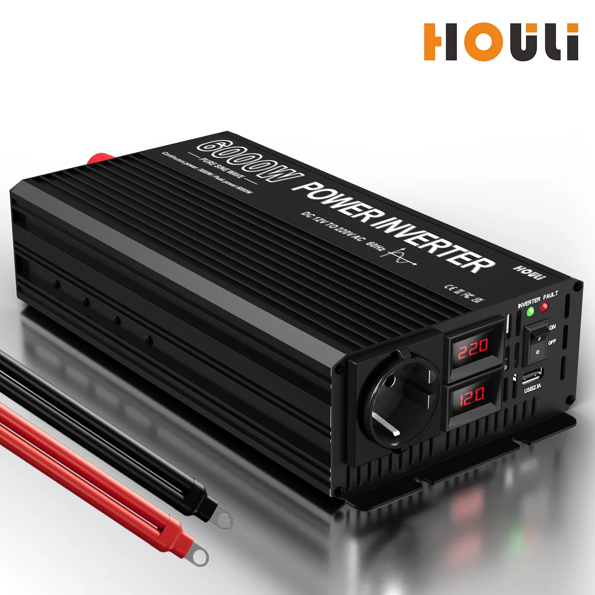 SUVPR DY-LG600S 600W DC 24V à AC 220V Onduleur De Puissance De Voiture à Onde Sinusoïdale Pure Avec Prise De Courant Universelle