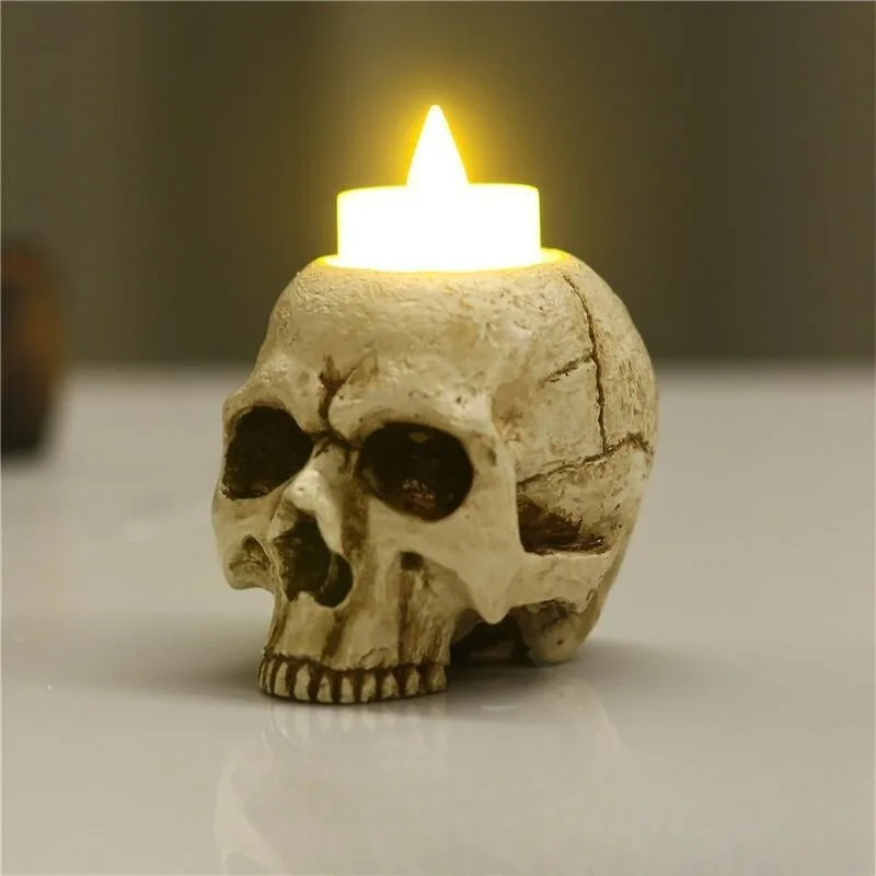Crying Skull Candle Holder - Creative Home Décor, Decorative Column Candle Base, Tea Light Holder Unique Table Accessory