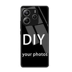 Personalized Custom Tempered Glass Phone Case with Photo Upload Option for Spark 30 Pro 4G (Glass DIY Case)