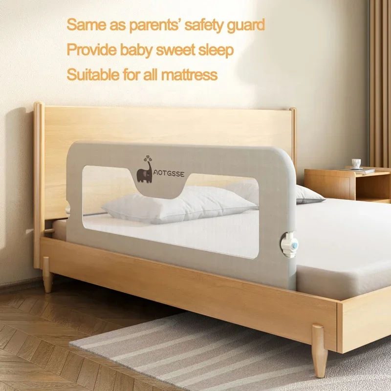 Baby Bed Guard Rails Fence Foldable Bumper Anti-falling Elegant Fence Protect Baby Falling from Bed