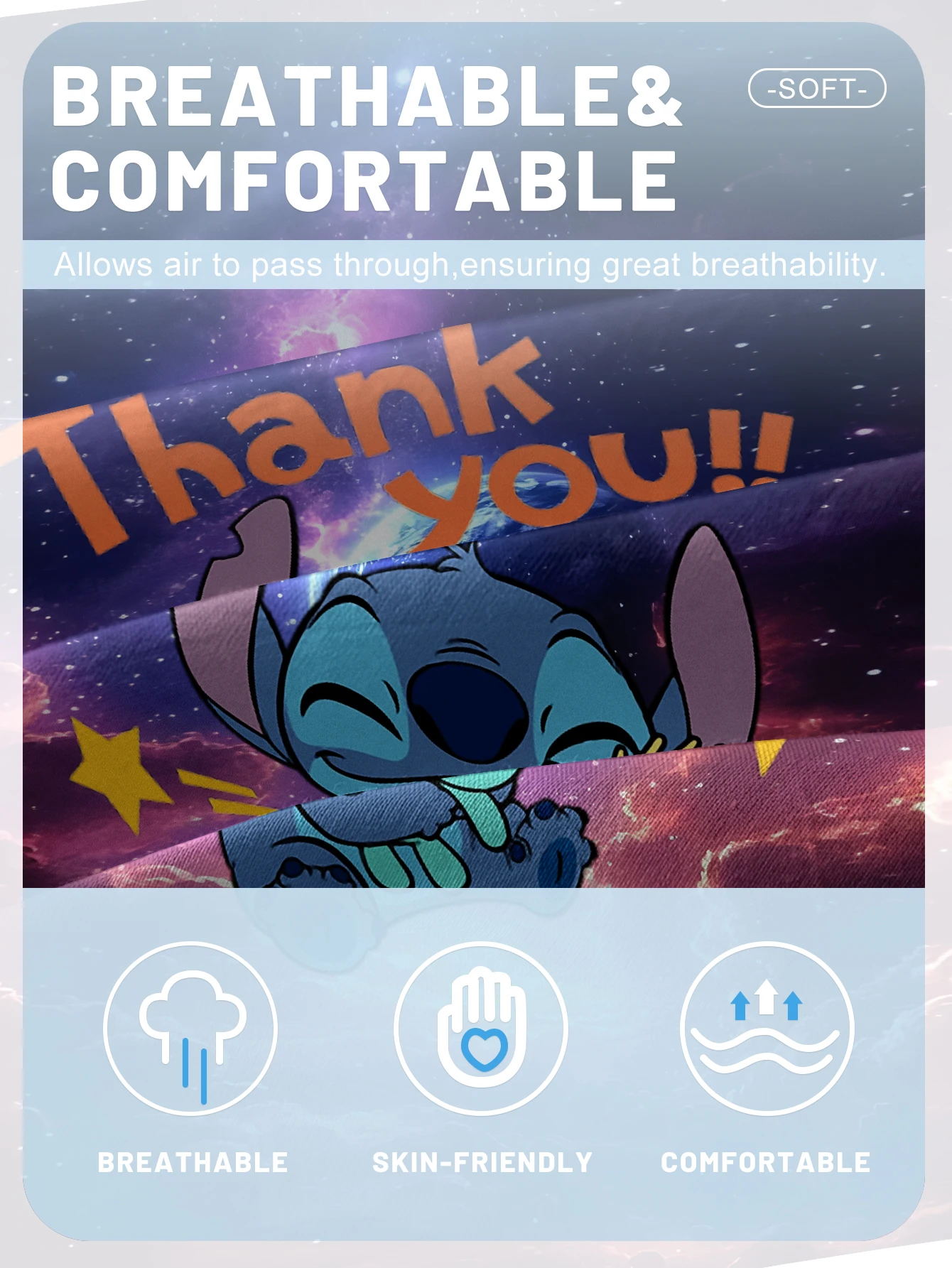 1 cartoon cute Stitch pattern digital printed frosted Fitted Sheet,bedroom printed bed cover,bedding(No pillowcase) 5