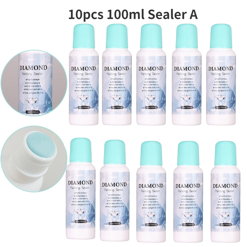 1-10pcs 100ml DIY Diamond Painting Conserver Permanent Hold & Shine Effect Sealer Brightener Glue Clean Gel Keep Shiny 