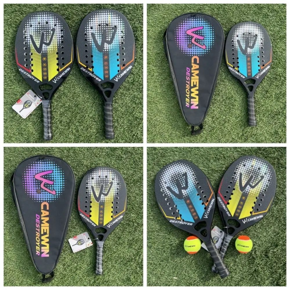 

1 Set Professional Beach Tennis Racket Thickening Padel Rackets High Elasticity Carbon Fiber Tennis Racket