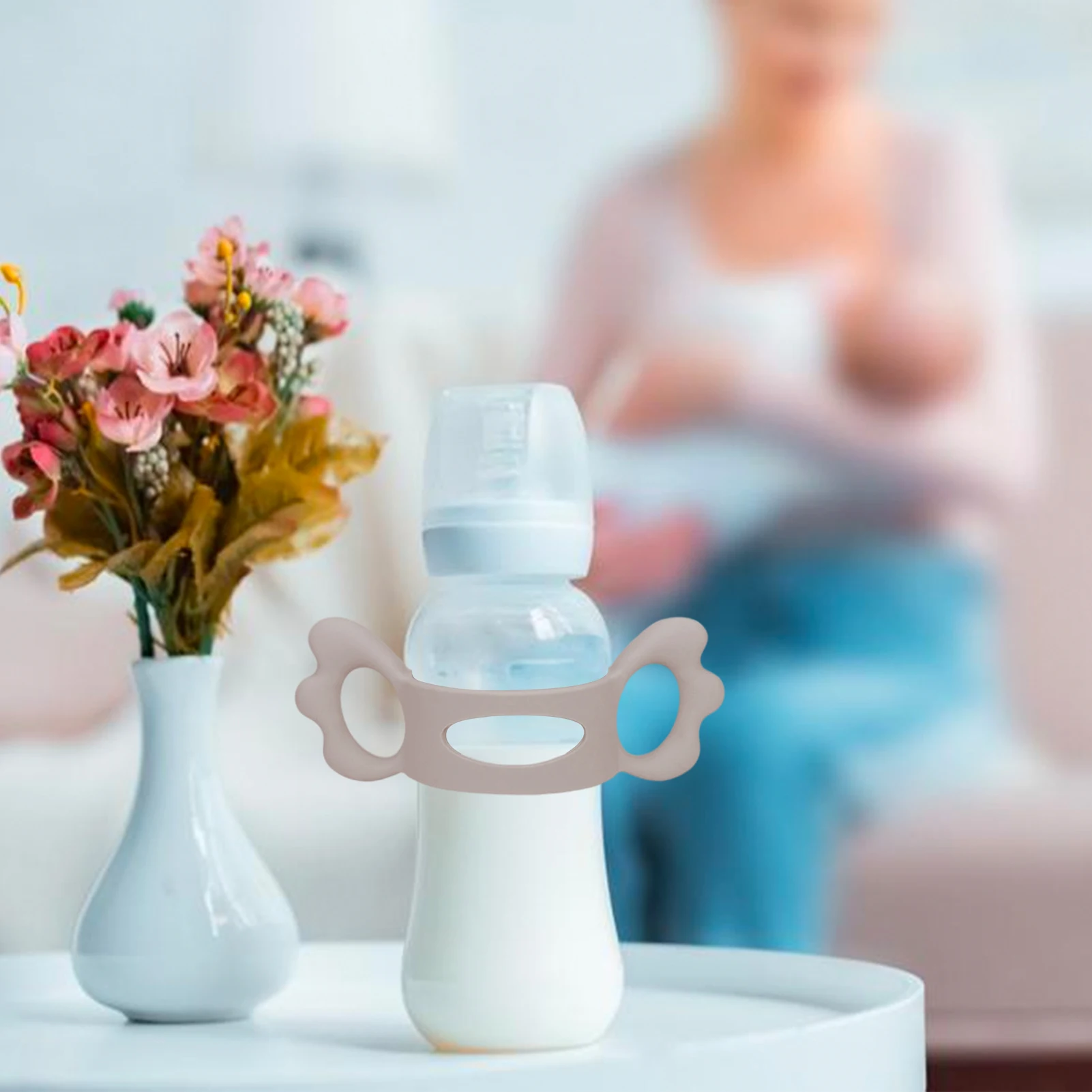 Baby Bottle Handles Safety Grip Silicone Bottle Handles for Hegen and Other Dia 6-7cm Wide-Neck Holder