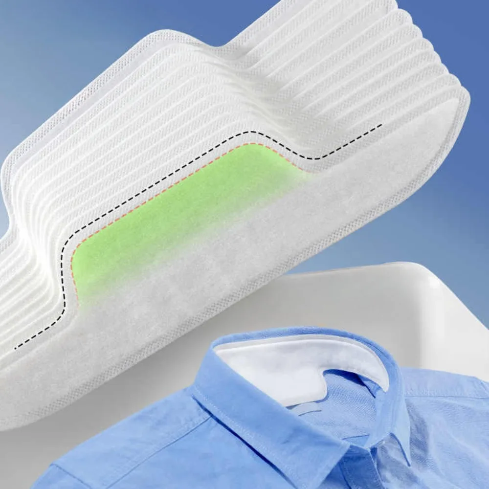 10PCS Disposable Self-Adhesive Sweat Pads T-Shirt Neck Collar Hat Absorbent Sticker Polymer Hat Brim Anti-dirty Sticker Fastener