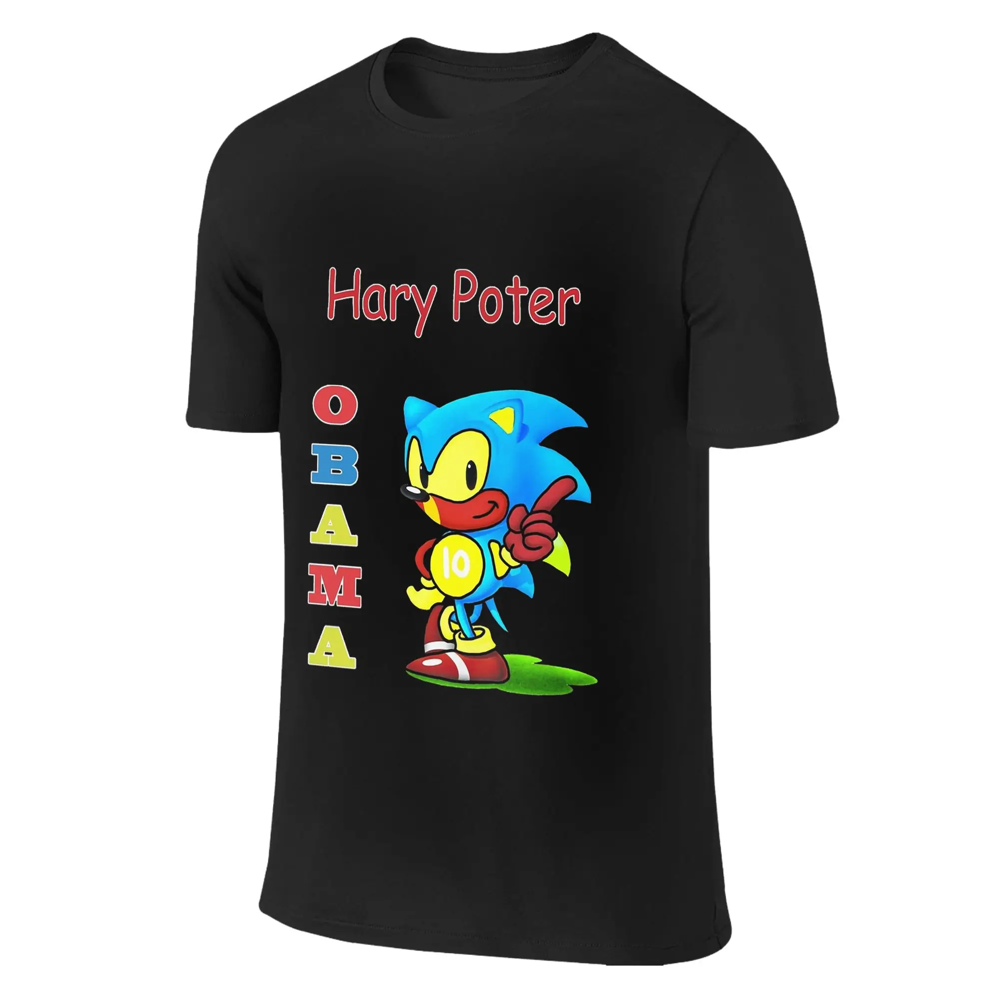 100 % Baumwolle, Obama-Rucksack-T-Shirt, doppelseitiges T-Shirt für Herren, Rundhalsausschnitt, Sommer-Shirts, Tops, Übergröße – Detail 3