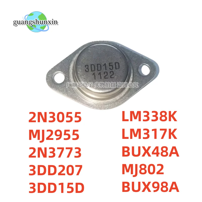 5 Pz 2 N3055 Mj2955 2 N3773 3 Dd207 3 Dd15D Lm338K Lm317K Bux48A Bux98A Mj802 To-3 Transistor Di Potenza