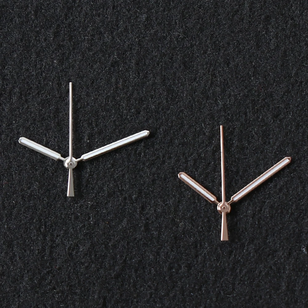 Premium Watch Needle Hands with Green Lume in Silver and Rose Gold Finish