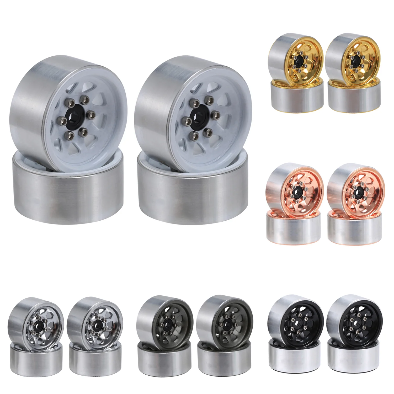 

1,0 "обод колеса Beadlock, Глубокая тарелка, штампованная стальная втулка для 1/18 1/24 RC Crawler Car Axial SCX24 AX24 TRX4M, детали для улучшенных моделей