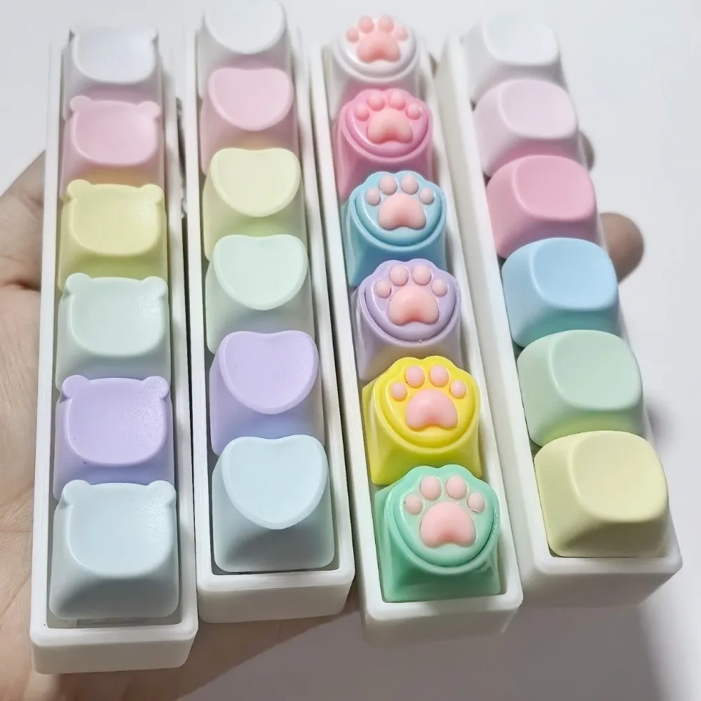 릴렉싱 6키 피젯 키체인 키 버튼 키캡 핑거 키보드 캡 시간을 보내는 스트레스 해소 장난감 성인용