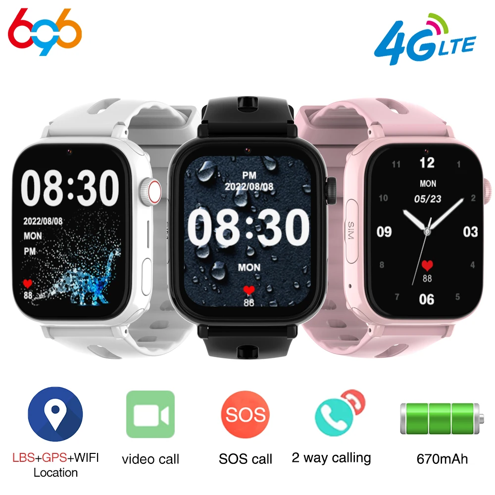 

Смарт-часы Детские Водонепроницаемые с поддержкой 4G, GPS, Wi-Fi