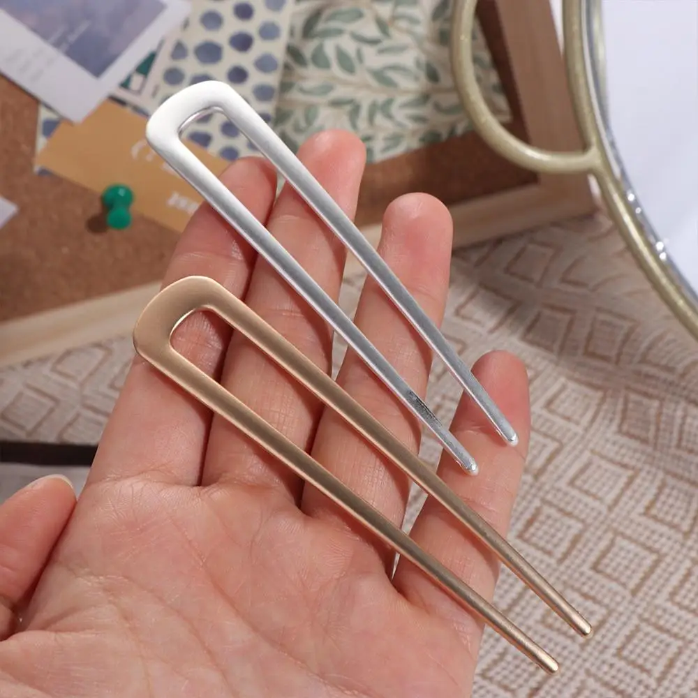 High Quality Metal U Shape Barrettes Simple Vintage Chinese Hair Pin Electroplate Fashion Hair Sticks Hair Accessory