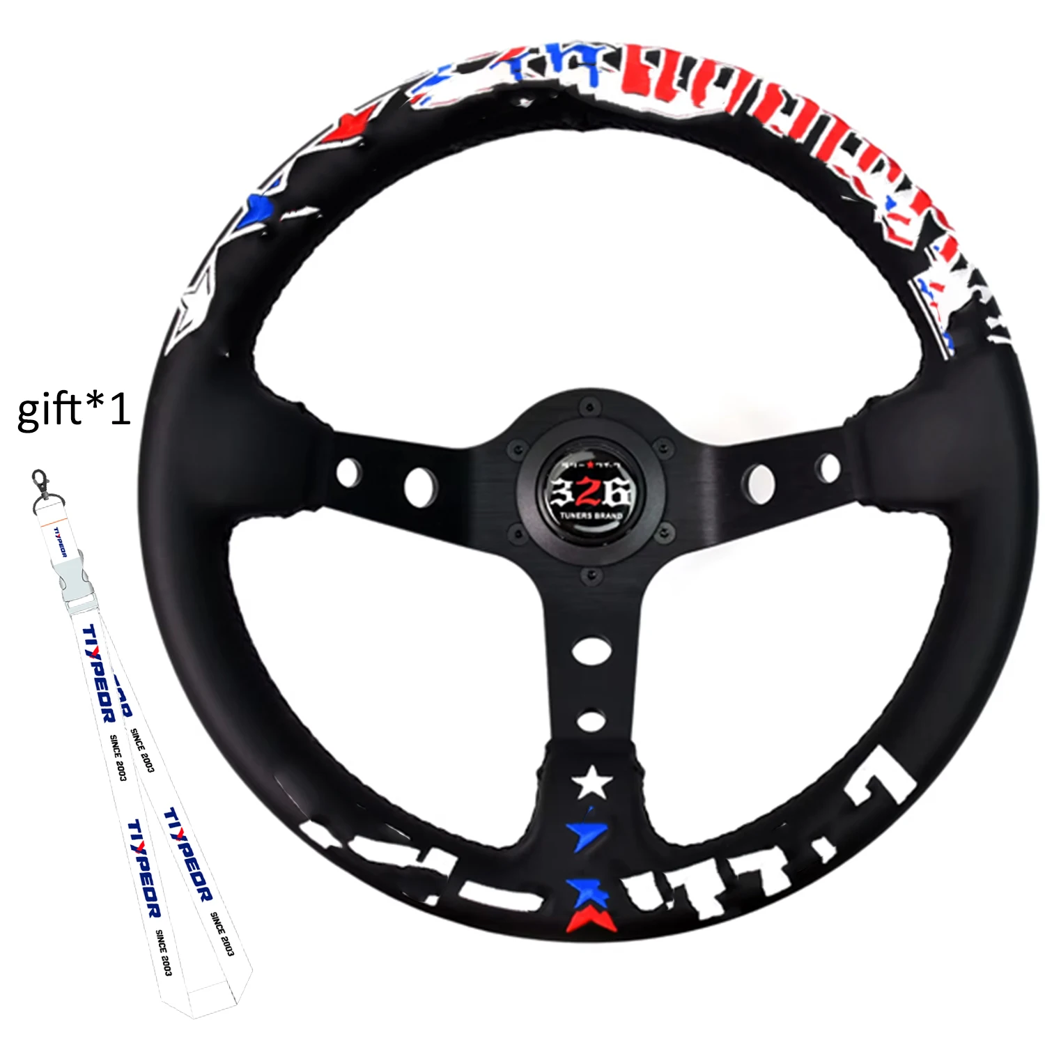 スポーツ 326 パワー 320 ミリメートル高品質刺繍ステアリング