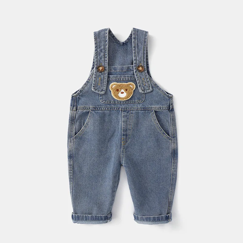Children Overalls Pants Soft Cotton Baby Boys Overalls Spring Autumn Kids cartoon Long Pants Casual Girls Jumpsuits Children Clothes SuspenderTrousers Kids Outfits