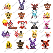 

Fnaf 9 Game Series Minifigure лего Nightmare Chica Bonnie Foxy Golden Bonnie Bear Toy Figurine Action Figure Toys Wm6074Kf6071