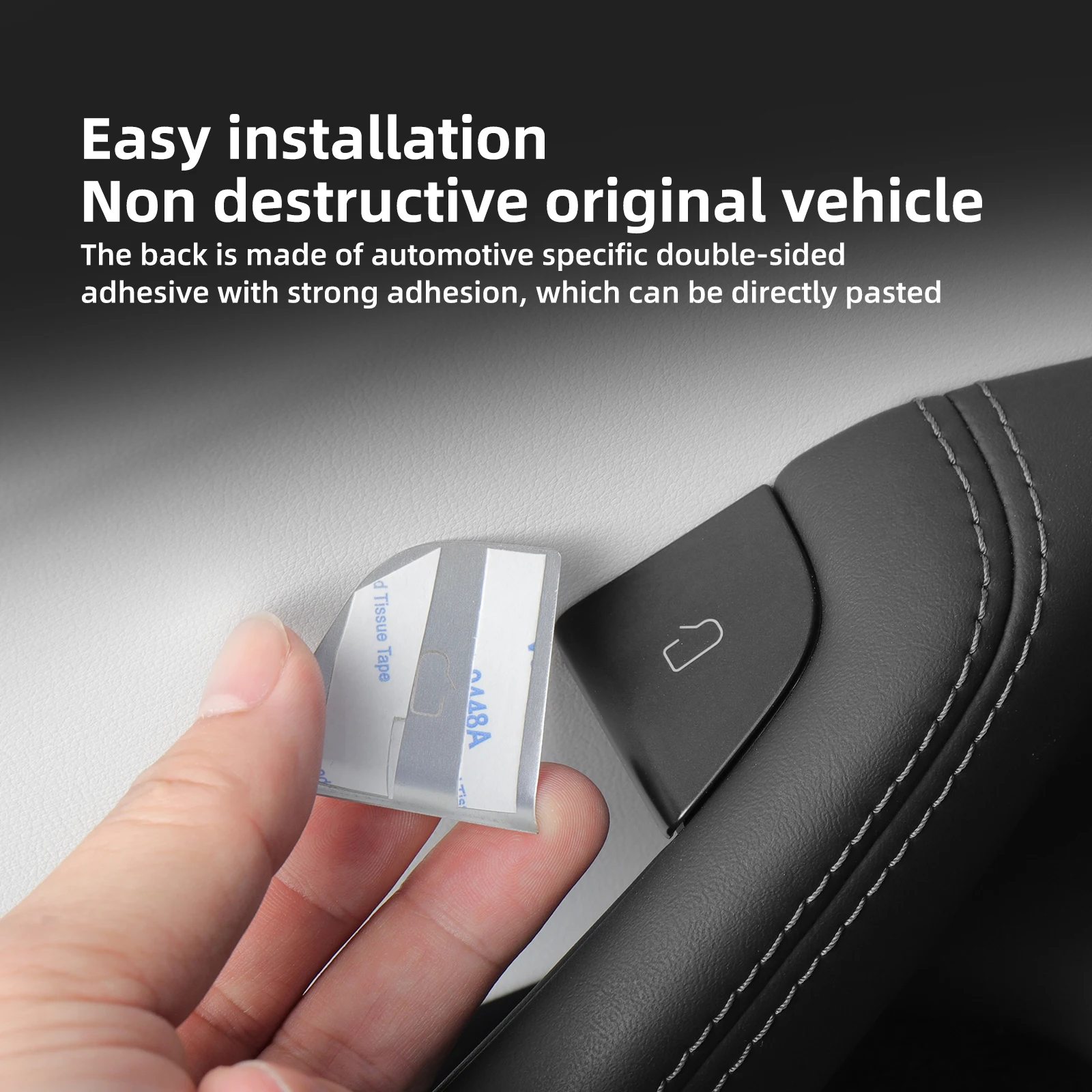 LUCKEASY Car Window Switch Button Sticker For Tesla Model 3 Highland 2024 Door Button Decoration Patch Interior Accessories