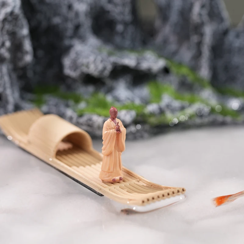 Mini 3D Floating Boat Bamboo Raft Fish Tank Bonsai Art Crafts Micro Landscape Ornaments Creative Aquarium Decor Accessories S23edb91d6410477f9245ea1f69f68e66e