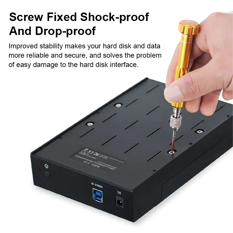 RSHTECH Hard Drive Enclosure USB 3.0 to SATA External Hard Drive Docking Station for 2.5/3.5" SATA I/II/III HDD SSD Up to 20TB