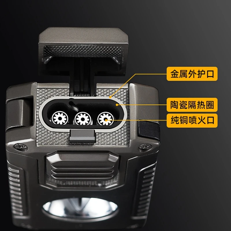 Portable Multi-function Jet Lighter with V-shaped Cigar Cutter 4