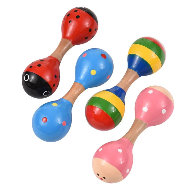 4 pezzi Maracas in legno Mini Shaker sonagli per bambini simpatici  giocattoli colorati per strumenti musicali per neonate ragazzi regali per  bambini piccoli - AliExpress