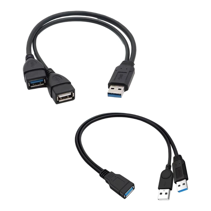 

USB Adapter USB3.0 to 2USB2.0 Extension Splitter Cable 30CM for Laptops, Desktops Usb