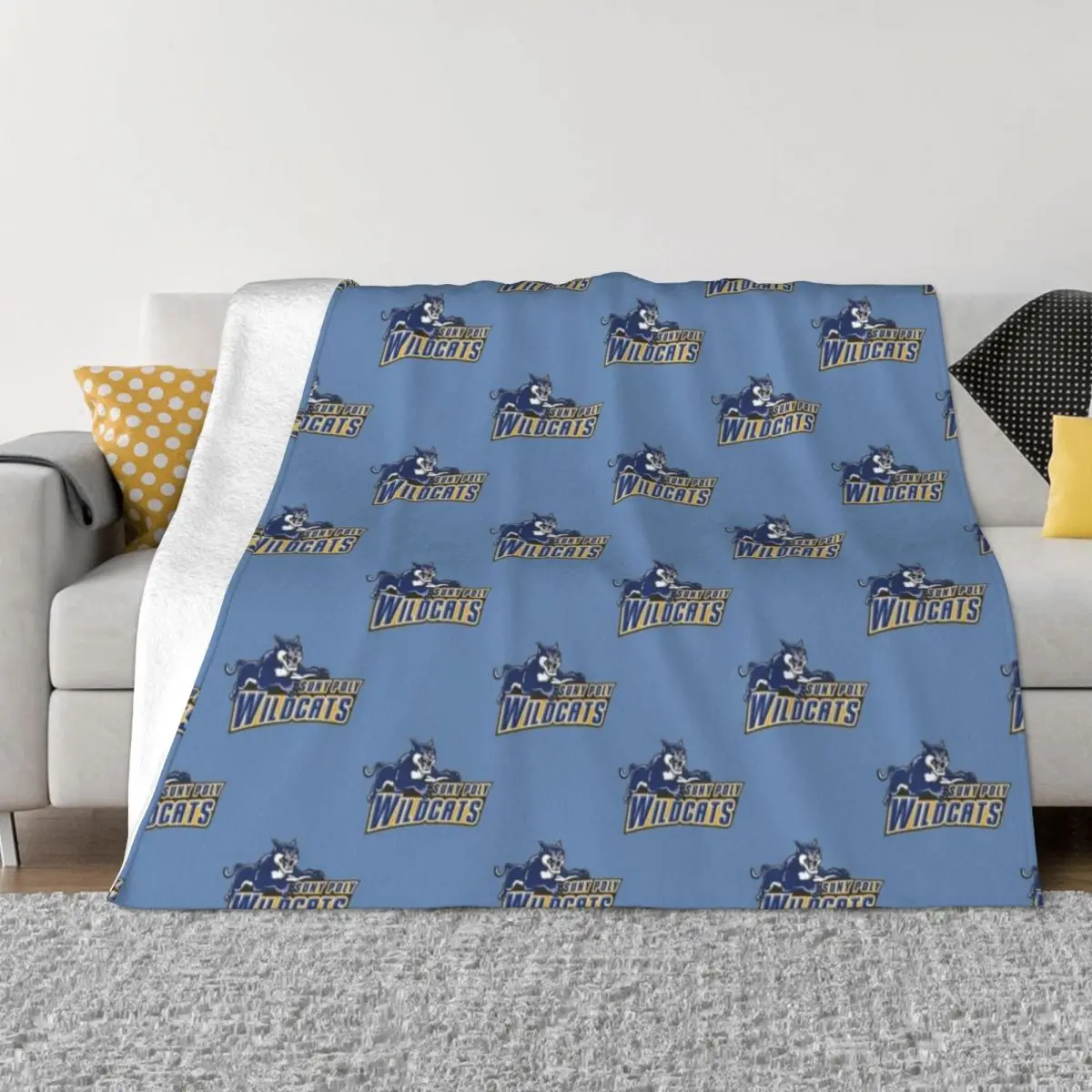 

SUNY POLY Wildcats Throw Blanket Soft Beds Thins christmas decoration Fashion Sofas Luxury Brand Blankets