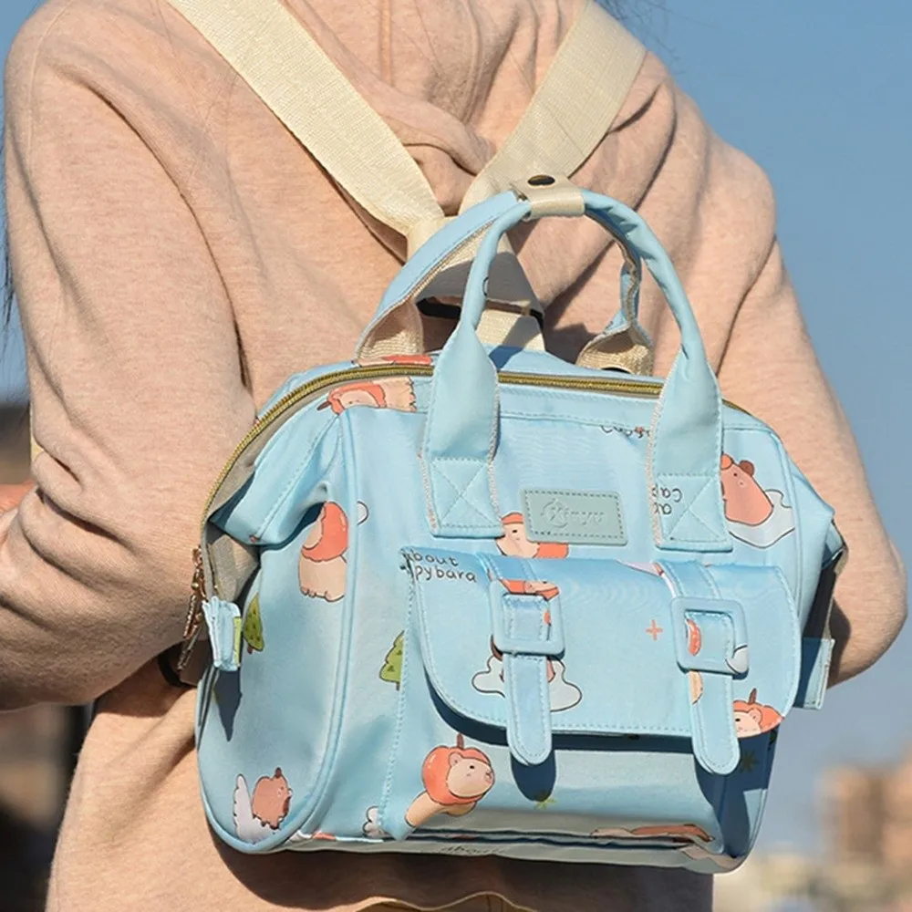 Cartoon Print Mommy Backpack Multifunctional Durable Material Breastfeeding Bag Large Capacity Maternity Design Travel Backpack