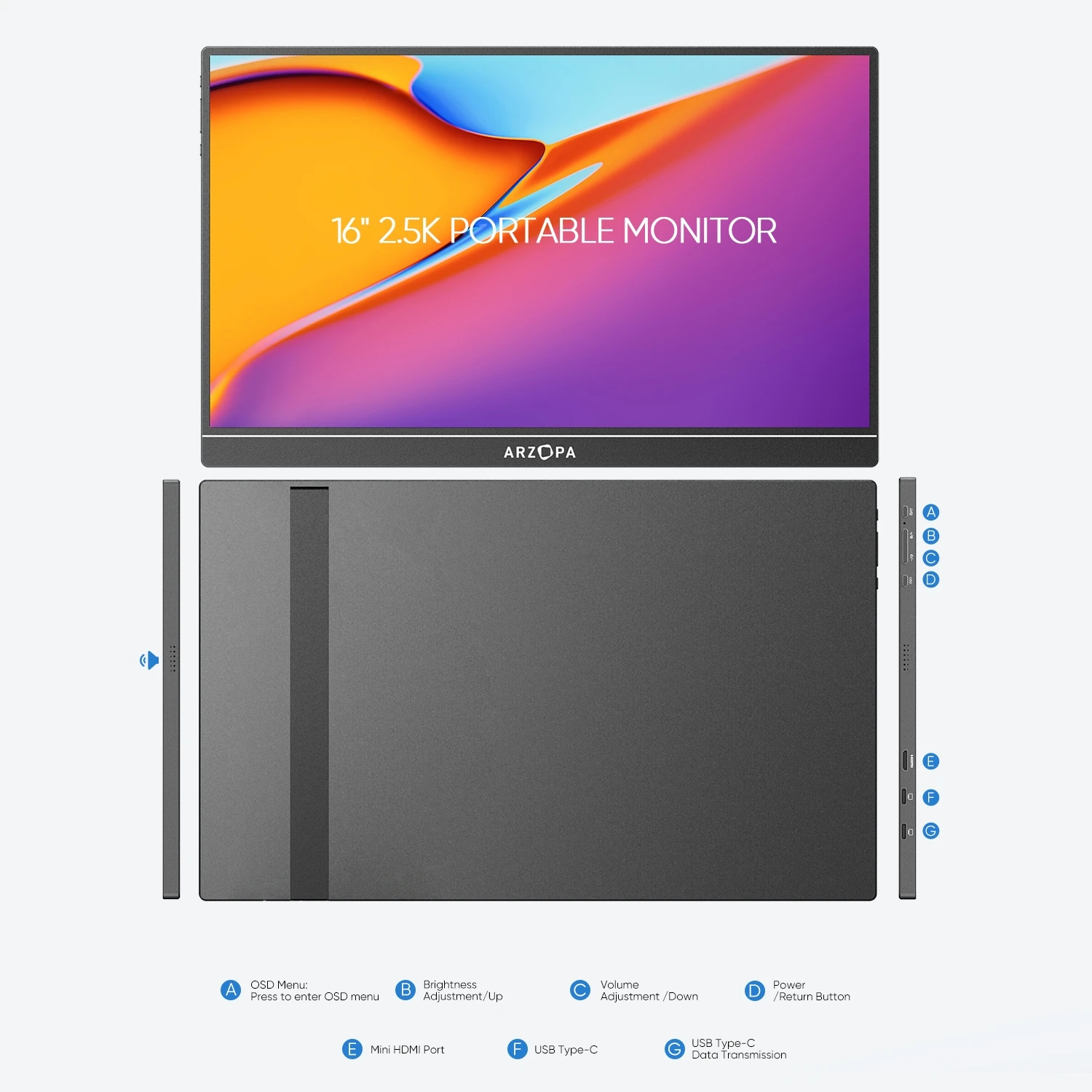 達*様 Arzopa 16.0インチ 2K ポータブルモニター Amazon.co.jp: ARZOPA 16インチ 2.5K モバイルモニター