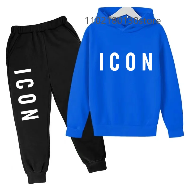 Boys Girls 2 Piece Sets Hooded Tracksuit ildren Sports Suit Spring Hoodies Sweatshirt Fashion Causal Kids Clothing
