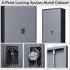 Metal Storage Cabinet with Locking Doors, Black Garage Lockable Steel Cabinets with 4 Doors and 5 Shelves for Home, Garag 6