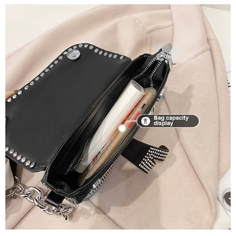 For Women Fashion Small Saddle Bags Bright Diamond Luxury Designer Crossbody Female Underarm Shoulder Bag Brand Design handbags