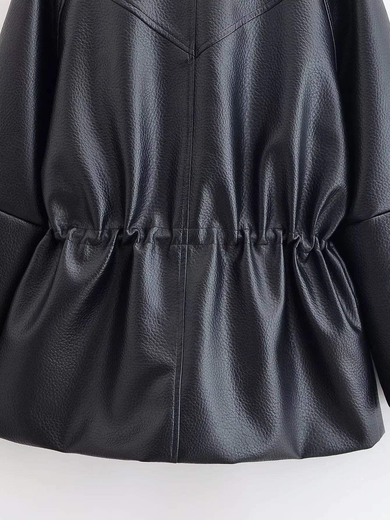 TFAFXY Frauen Lederjacke Schwarz Langarm Reißverschlüsse Tasche Stehkragen Weiblichen Mantel 2026 Frühling Herbst Dame Neue Outwear Y2K – Detail 11