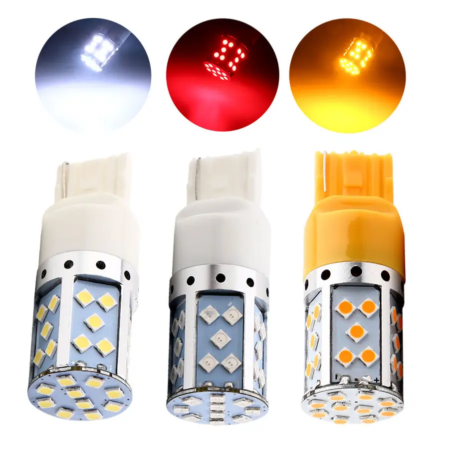 2Pcs T20 7440 3030 35Smd Error Free Led Canbus Tail Turn Signal Light Bulbs