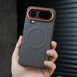 Elegant Business Cloth Texture Magnetic Case with Alloy Lens - Honor 500 (Black FBW CC)