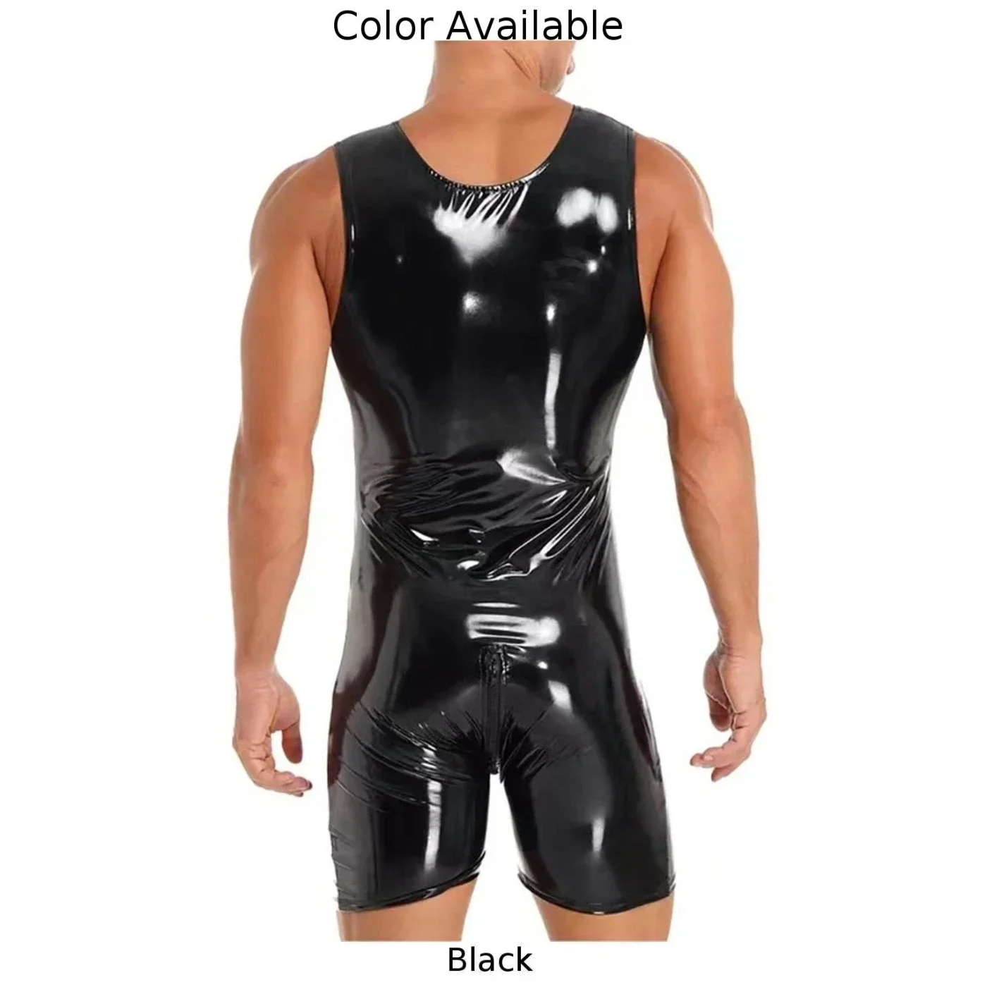 Male Bodysuit Costume Erotic Hombre Jumpsuit Male Erotic Lingerie Men Patent Leather Sexy Bodysuit Sleeveless