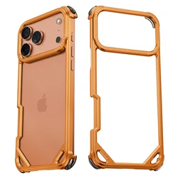 Eary Aluminum Alloy Minimalist Protective Phone Case with MagSafe - Anti - Drop Design - iPhone 18 Pro Max (Orange)