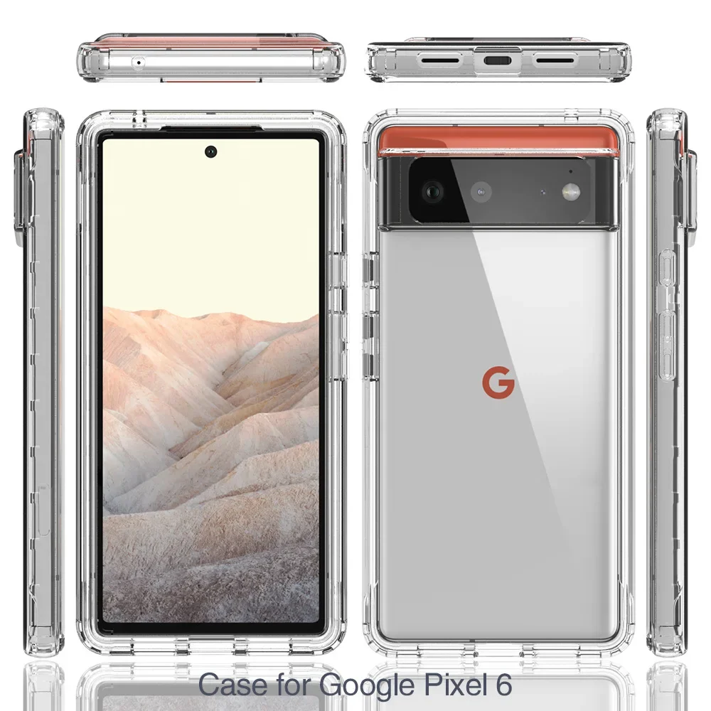 Clear Dual-Layer Shockproof TPU/PC Shell with Candy Color Design
