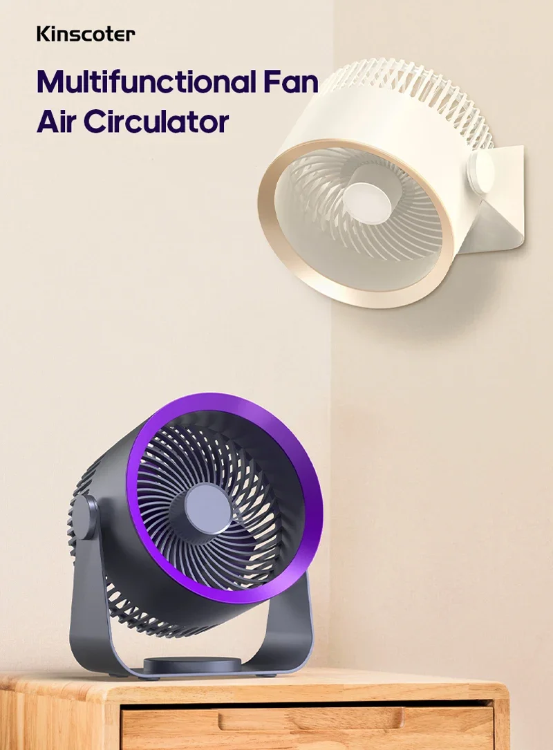 Description Picture 6 of item2025 New Multifunctional Electric Fan Circulator Wireless Portable Home Quiet Ventilator Desktop Wall Ceiling Fan Air Cooler