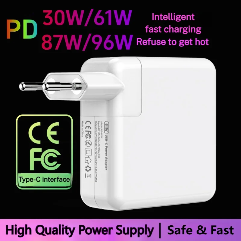 

30W 61W 87W 96W USB C Charger Power Adapter for MacBook Pro 16, 15, 13 inch, New Air 13 inch 2020/2019/2018,Works with Type C PD