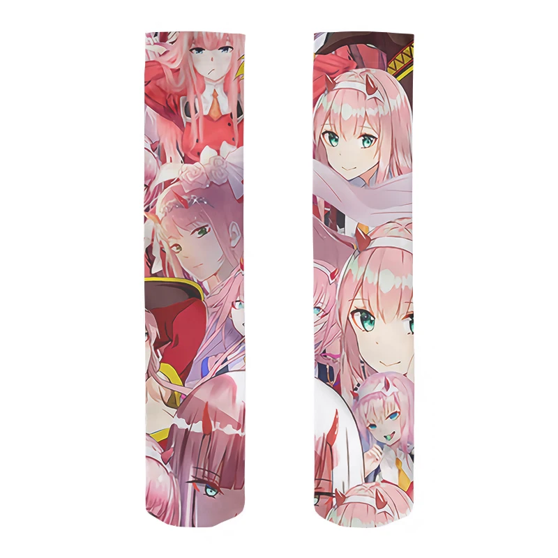 Harajuku Anime Girl Knee-Length Calf Stockings Pink Sweet Sexy Nylon Socks Cat Paw Rabbit Print Fashion Women Silk Stockings