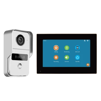 Full Visual Wifi Wireless Video Door Phone Lock Bell 1080p Touch Screen Video Intercom Tuya Smart Life Motion Detection Record 1