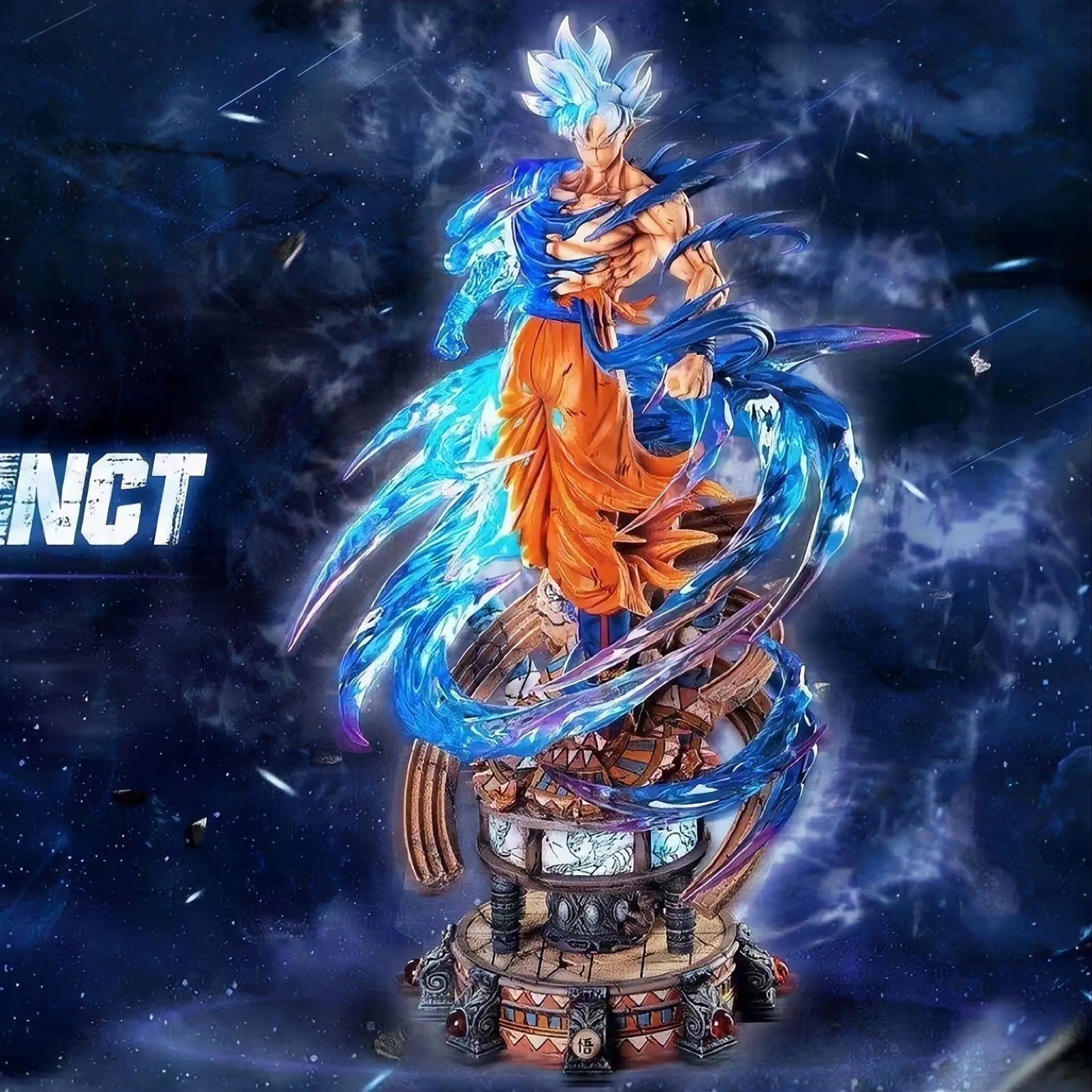 48.5Cm Dragon Ball Anime Figure Ultra Instinct Son Goku Double Head Kakarotto Three Heads Action Figure Pvc Model Doll Gift Toys