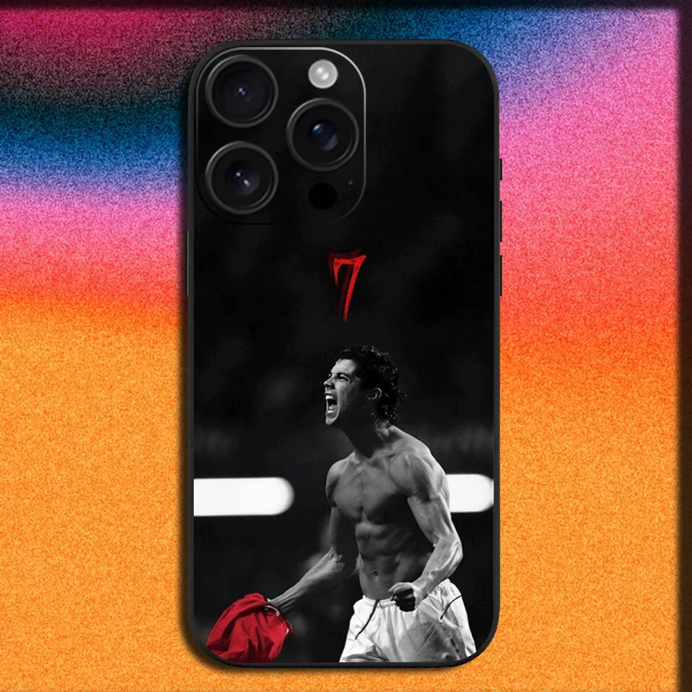 Football Star Black Soft Phone Case – Sleek and Durable Cover
