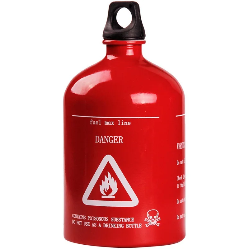 Camping Thickened Aluminum Alloy Oil Bottle 1L Red Spare Fuel Bottle Fuel Gasoline Kerosene Tank